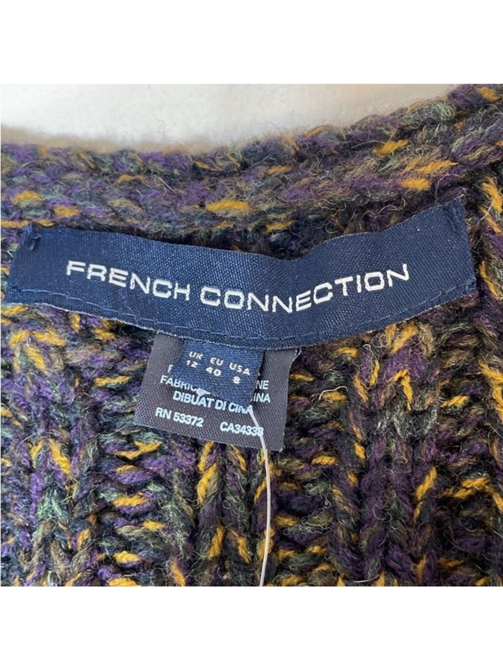French Connection Wool Blend Chunky Cable Knit Short Sleeve Sweater Dress. 8 NWT - Picture 3 of 9